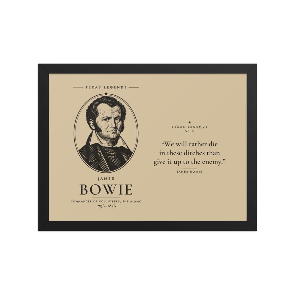 James Bowie Texas Legends Framed Print
