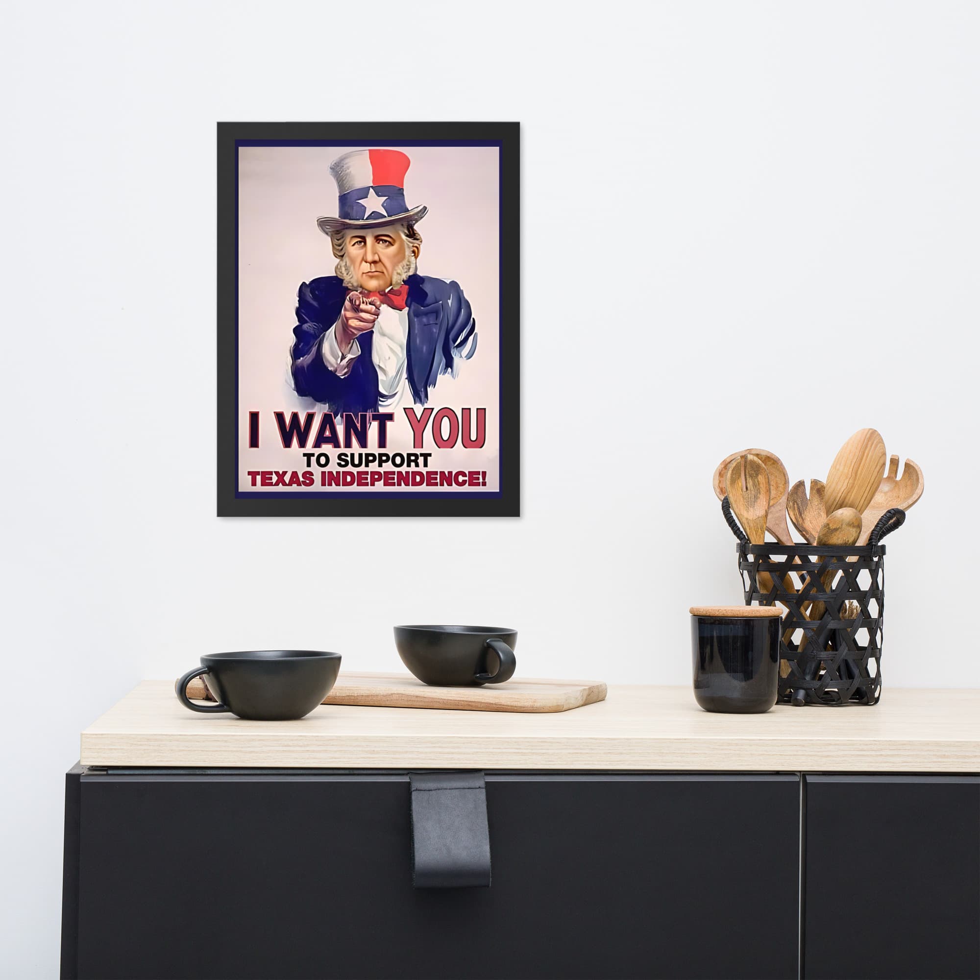 Uncle Sam Houston Framed Poster