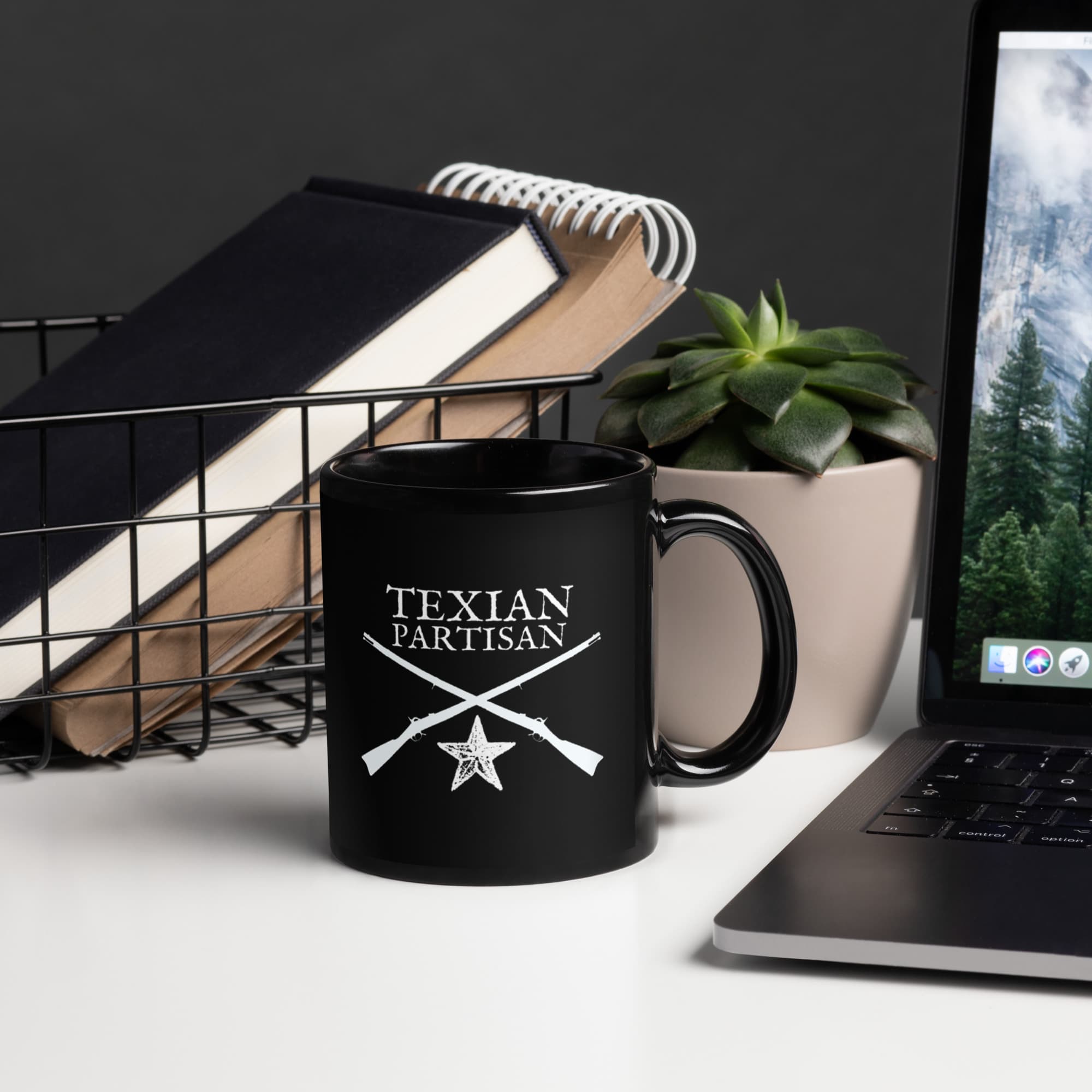 Texian Partisan Black Glossy Mug
