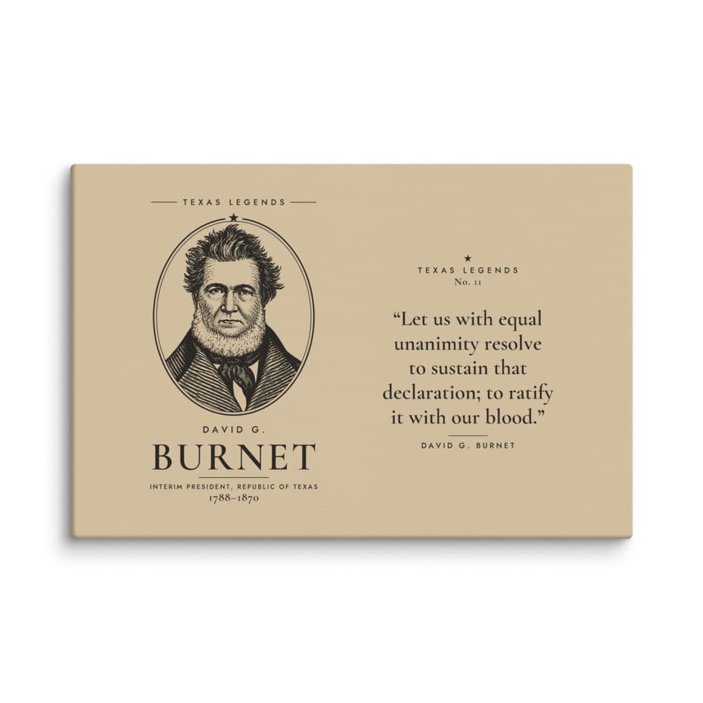 David G. Burnet Texas Legends Canvas