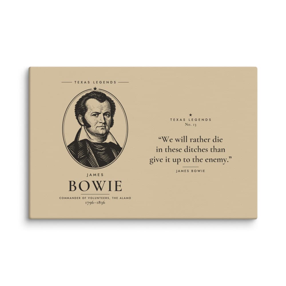 James Bowie Texas Legends Canvas
