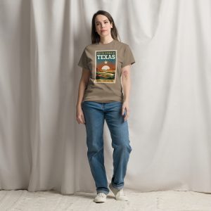 Visit The Republic of Texas Vintage Travel Poster T-Shirt - Image 4