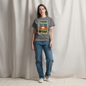 Visit The Republic of Texas Vintage Travel Poster T-Shirt - Image 3